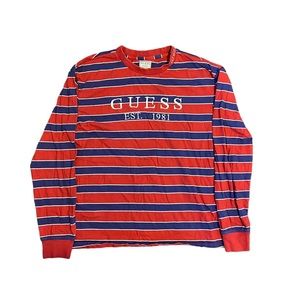 Guess Red & Blue Stripped Long Sleeve (Size M)